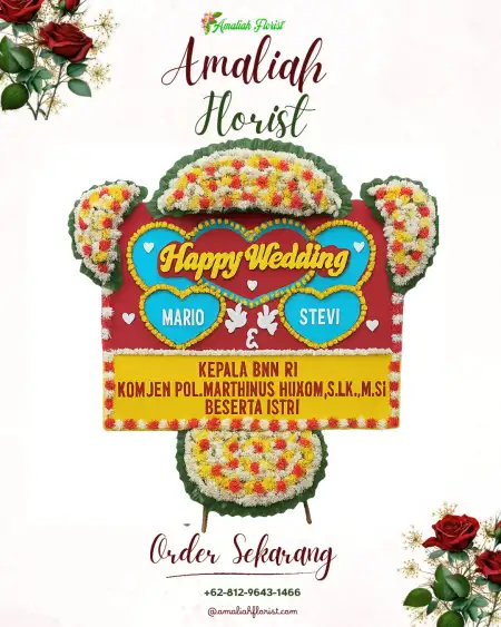 Papan Bunga Pernikahan Slamparejo